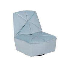 Sky Blue Union Jack Tufted Swivel Chair
